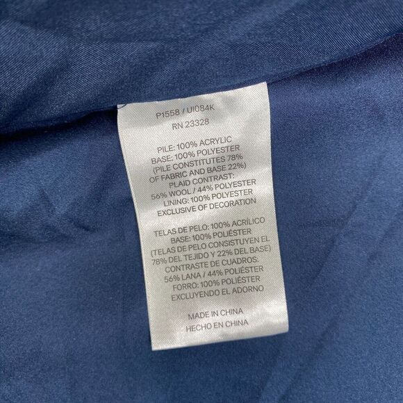 PENDLETON Women’s Sherpa Fleece Deep Pile Blue/Blackwatch Plaid Jacket Sz M - Picture 8 of 12